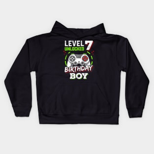 Level 7 Birthday Video Level Up Kids Kids Hoodie